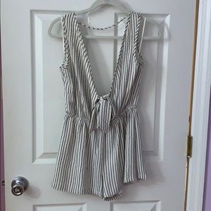B&W Striped Romper